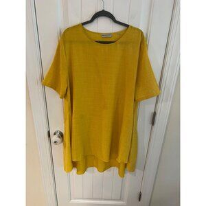 Yellow Patrizia Luca Mustard Yellow‎ Gold Womens Tunic Top High Low Size XL